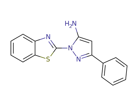Molecular Structure of 73599-33-4 (1H-Pyrazol-5-amine, 1-(2-benzothiazolyl)-3-phenyl-)