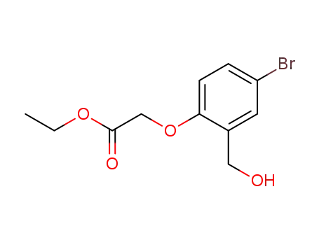 Molecular Structure of 194163-50-3 (Acetic acid, [4-bromo-2-(hydroxymethyl)phenoxy]-, ethyl ester)