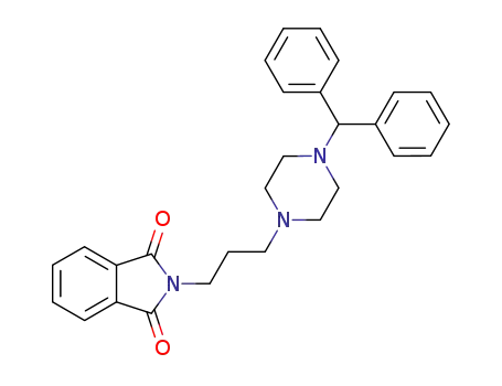Molecular Structure of 93358-79-3 (1H-Isoindole-1,3(2H)-dione,
2-[3-[4-(diphenylmethyl)-1-piperazinyl]propyl]-)