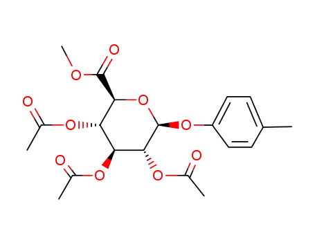 Molecular Structure of 92420-85-4 (4-(methyl)phenyl-beta-D-glucopyranosiduronic acid methyl ester tetraacetate)