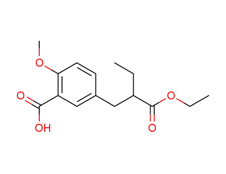 Molecular Structure of 311770-42-0 (ethyl 3-(3-carboxy-4-methoxyphenyl)-2-ethylpropanoate)