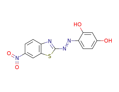 Molecular Structure of 93138-29-5 (4-[2-(6-nitrobenzothiazol-2-yl)diazenyl]benzene-1,3-diol)