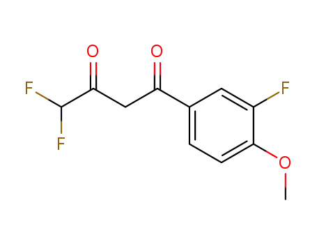 Molecular Structure of 170570-77-1 (4,4-difluoro-1-(3-fluoro-4-methoxyphenyl)butane-1,3-dione)