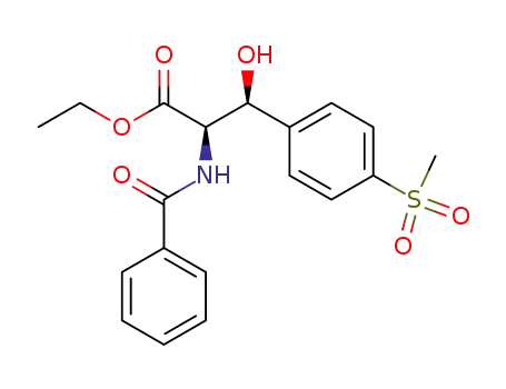 Molecular Structure of 139164-32-2 ((βS)-N-Benzoyl-β-hydroxy-4-(methylsulfonyl)-D-phenylalanine Ethyl Ester)