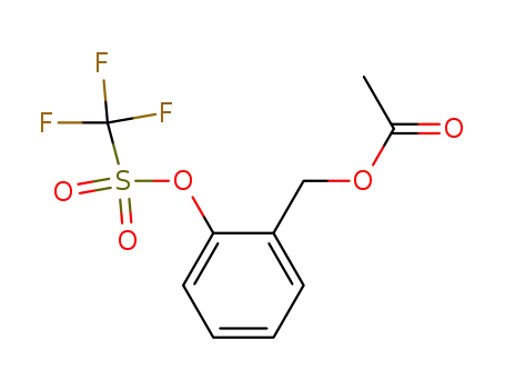Molecular Structure of 112533-10-5 (Methanesulfonic acid, trifluoro-, 2-[(acetyloxy)methyl]phenyl ester)