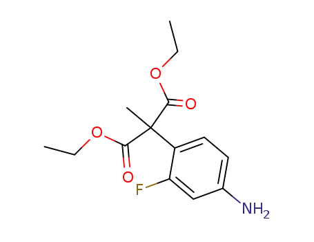 Molecular Structure of 88975-11-5 (Propanedioic acid, (4-amino-2-fluorophenyl)methyl-, diethyl ester)
