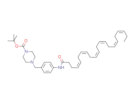 1-Piperazinecarboxylic acid,
4-[[4-[[(4Z,7Z,10Z,13Z,16Z,19Z)-1-oxo-4,7,10,13,16,19-docosahexaen
yl]amino]phenyl]methyl]-, 1,1-dimethylethyl ester