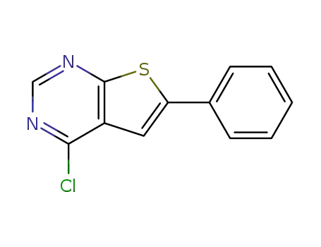 Molecular Structure of 35970-79-7 (4-CHLORO-6-PHENYLTHIENO[2,3-D]PYRIMIDINE)