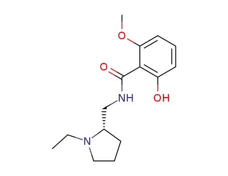 Molecular Structure of 84226-04-0 (BENZAMIDE, N-[(1-ETHYL-2-PYRROLIDINYL)METHYL]-2-HYDROXY-6-METHOXY-, (S)-)