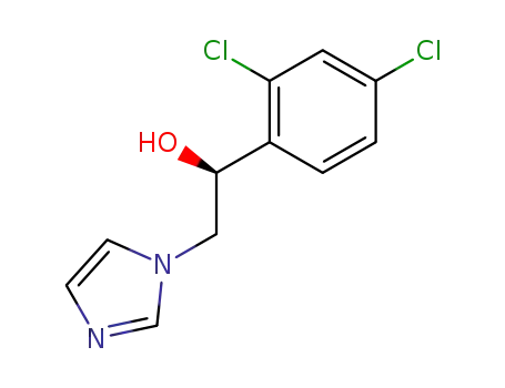 Molecular Structure of 27646-28-2 ((S)-1-(2,4-dichlorophenyl)-2-(1H-imidazol-1-yl)ethan-1-ol)