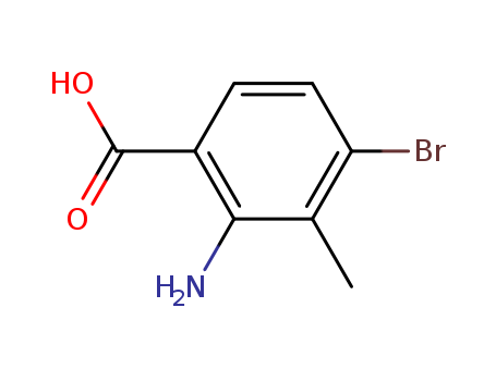 Molecular Structure of 129833-29-0 (Benzoic acid, 2-amino-4-bromo-3-methyl-)