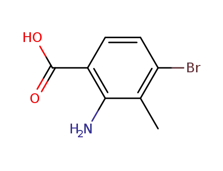 Molecular Structure of 129833-29-0 (Benzoic acid, 2-amino-4-bromo-3-methyl-)