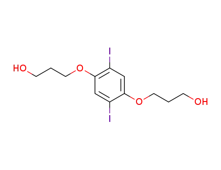 Molecular Structure of 195990-28-4 (3,3'-((2,5-diiodo-1,4-phenylene)bis(oxy))bis(propan-1-ol))