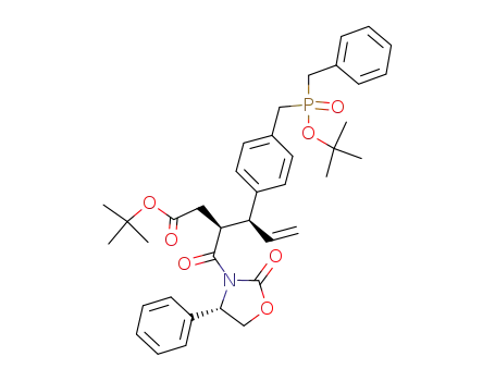 4-[4-(benzyl-<i>tert</i>-butoxy-phosphinoylmethyl)-phenyl]-3-(2-oxo-4-phenyl-oxazolidine-3-carbonyl)-hex-5-enoic acid <i>tert</i>-butyl ester