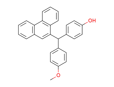Molecular Structure of 796874-06-1 (Phenol, 4-[(4-methoxyphenyl)-9-phenanthrenylmethyl]-)