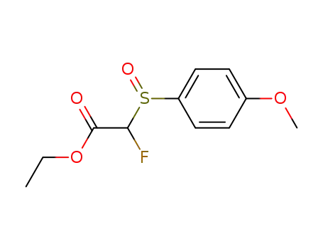 Molecular Structure of 129599-92-4 (Acetic acid, fluoro[(4-methoxyphenyl)sulfinyl]-, ethyl ester)