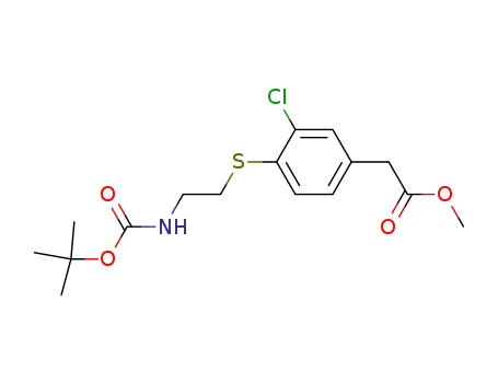 3-chloro-4-[2-[[(1,1-dimethylethoxy)carbonyl]-amino]-ethylthio]benzeneacetic acid methyl ester