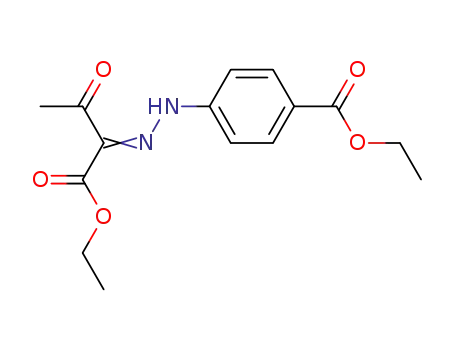 Benzoic acid, 4-[[1-(ethoxycarbonyl)-2-oxopropylidene]hydrazino]-, ethyl
ester