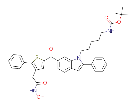 2-{5-[1-(5-N-Boc-aminopentyl)-2-phenyl-1H-indol-6-carbonyl]-2-phenylthiophen-3-yl}-N-hydroxyacetamide