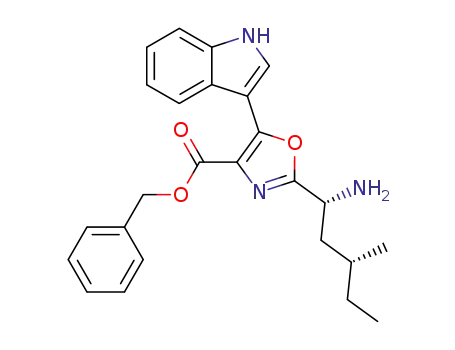 2-((1R,3R)-1-Amino-3-methyl-pentyl)-5-(1H-indol-3-yl)-oxazole-4-carboxylic acid benzyl ester