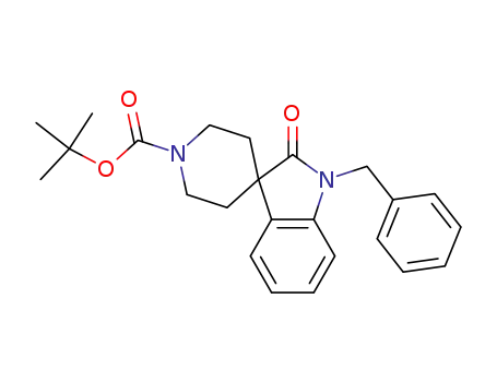 Molecular Structure of 293744-34-0 (Spiro[3H-indole-3,4'-piperidine]-1'-carboxylic acid,
1,2-dihydro-2-oxo-1-(phenylmethyl)-, 1,1-dimethylethyl ester)