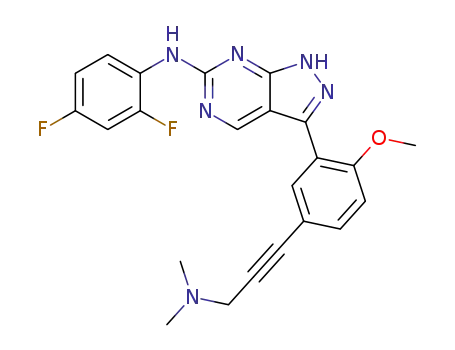 (2,4-difluoro-phenyl)-{3-[5-(3-dimethylamino-prop-1-ynyl)-2-methoxy-phenyl]-1H-pyrazolo[3,4-d]pyrimidin-6-yl}-amine