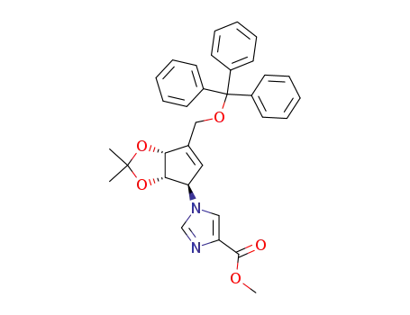 1-(2,2-dimethyl-6-trityloxymethyl-4,6a-dihydro-3aH-cyclopenta[1,3]dioxol-4-yl)-1H-imidazole-4-carboxylic acid methyl ester