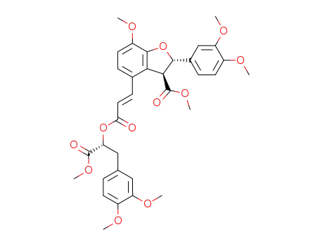 (2S,3S)-methyl 2-(3,4-dimethoxyphenyl)-4-((E)-3-(((R)-3-(3,4-dimethoxyphenyl)-1-methoxy-1-oxopropan-2-yl)oxy)-3-oxoprop-1-en-1-yl)-7-methoxy-2,3-dihydrobenzofuran-3-carboxylate