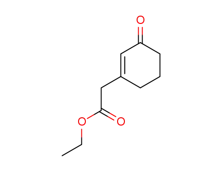Molecular Structure of 65093-64-3 (1-Cyclohexene-1-acetic acid, 3-oxo-, ethyl ester)