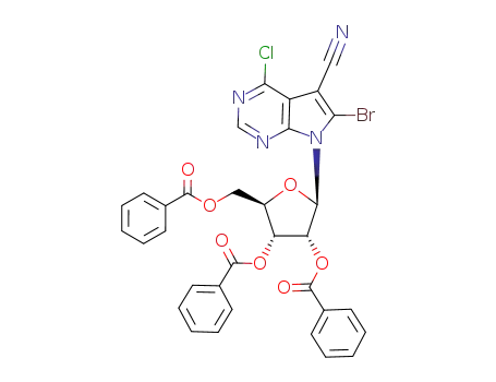 6-bromo-4-chloro-5-cyano-7-[2,3,5-tri-O-benzoyl-β-D-ribofuranosyl]pyrrolo[2,3-d]pyrimidine