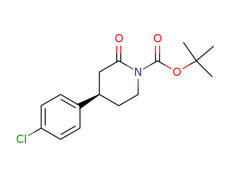 Molecular Structure of 229182-29-0 ((R)-1-(tert-butyloxycarbonyl)-4-(4-chlorophenyl)-2-piperidinone)