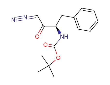 Molecular Structure of 115313-19-4 ((S)-3-BOC-AMINO-1-DIAZO-3-PHENYL-2-BUTANONE)