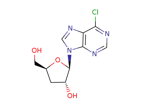 6-chloro-9-(3-deoxy-β-D-erythro-pentofuranosyl)-9H-purine