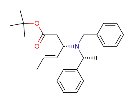 4-Hexenoic acid, 3-[[(1R)-1-phenylethyl](phenylmethyl)amino]-,
1,1-dimethylethyl ester, (3S,4E)-