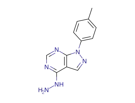 Molecular Structure of 650628-55-0 ((1-p-tolyl-1H-pyrazolo[3,4-d]pyrimidin-4-yl)-hydrazine)