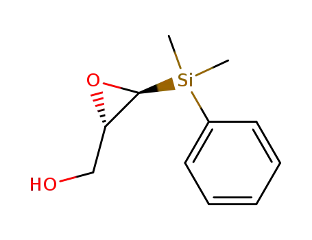 Molecular Structure of 171868-02-3 (Oxiranemethanol, 3-(dimethylphenylsilyl)-, (2S,3S)-)