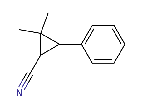 Molecular Structure of 99647-67-3 (Cyclopropanecarbonitrile, 2,2-dimethyl-3-phenyl-, cis-)