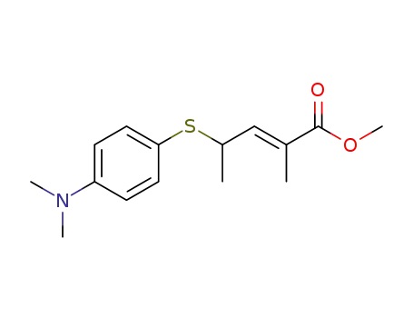 2-Pentenoic acid, 4-[[4-(dimethylamino)phenyl]thio]-2-methyl-, methyl
ester, (2E)-