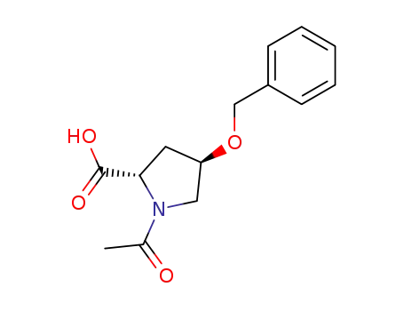 Molecular Structure of 182964-78-9 (L-Proline, 1-acetyl-4-(phenylmethoxy)-, (4R)-)