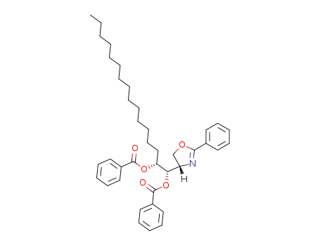 Molecular Structure of 572922-34-0 (1,2-Hexadecanediol, 1-[(4S)-4,5-dihydro-2-phenyl-4-oxazolyl]-,
dibenzoate (ester), (1S,2R)-)