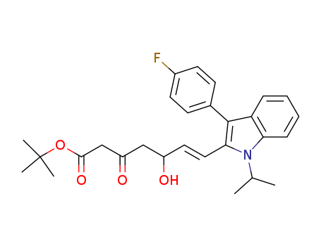 t-Butyl(E)-7-[3'-(4''-fluorophenyl)-1'methylethyl-indol-2'-yl]-3-hydroxy-5-oxo-6-heptenoate