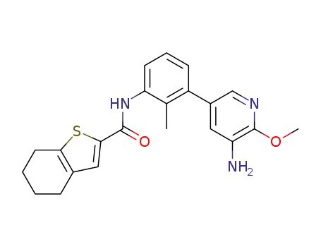 N-(3-(5-amino-6-methoxypyridin-3-yl)-2-methylphenyl)-4,5,6,7-tetrahydrobenzo[b]thiophene-2-carboxamide