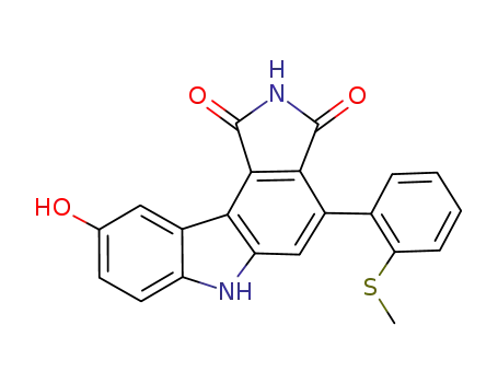 Molecular Structure of 622855-57-6 (Pyrrolo[3,4-c]carbazole-1,3(2H,6H)-dione,
9-hydroxy-4-[2-(methylthio)phenyl]-)