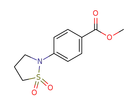 Molecular Structure of 131696-66-7 (4-(1,1-dioxo-1λ6-isothiazolidin-2-yl)-benzoic acid methyl ester)