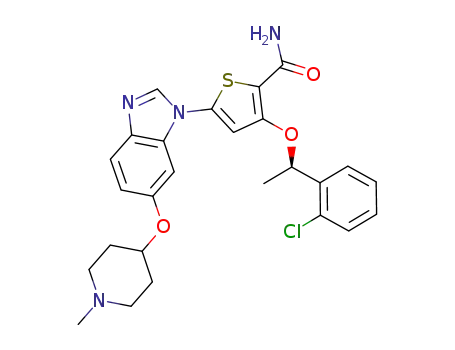 3-[(1R)-1-(2-chlorophenyl)ethoxy]-5-[6-(1-methylpiperidin-4-yl)oxybenzimidazol-1-yl]thiophene-2-carboxamide