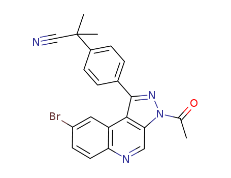 4-(3-Acetyl-8-bromo-3H-pyrazolo[3,4-c]quinolin-1-yl)-alpha,alpha-dimethylbenzeneacetonitrile