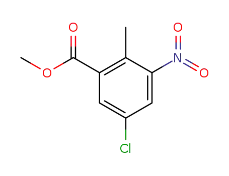 Molecular Structure of 294190-17-3 (5-Chloro-2-methyl-3-nitro-benzoic acid methyl ester)