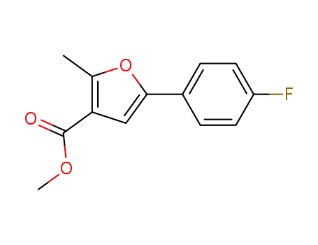 Molecular Structure of 444914-29-8 (3-Furancarboxylic acid, 5-(4-fluorophenyl)-2-methyl-, methyl ester)