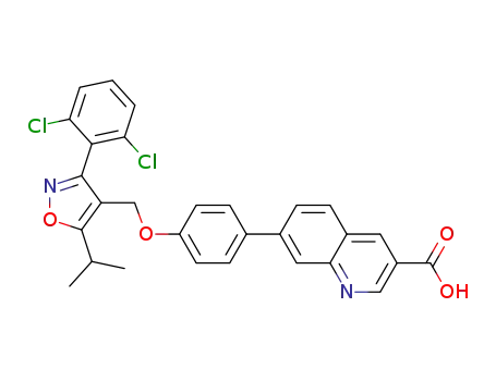 7-[4-({[3-(2,6-dichlorophenyl)-5-(1-methylethyl)-4-isoxazolyl]methyl}oxy)phenyl]-3-quinolinecarboxylic acid