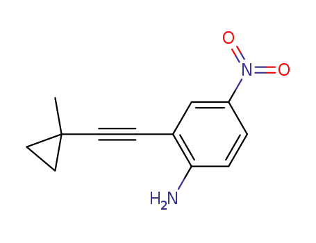 Molecular Structure of 952665-04-2 (2-((1-methylcyclopropyl)ethynyl)-4-nitroaniline)